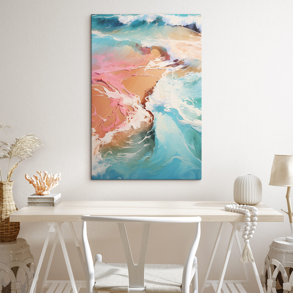 A painting of a beach A painting of a beach