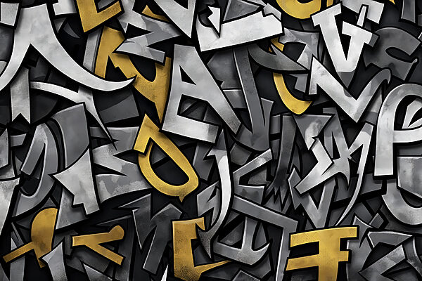 Un primo piano di uno schema di lettere Un primo piano di uno schema di lettere
