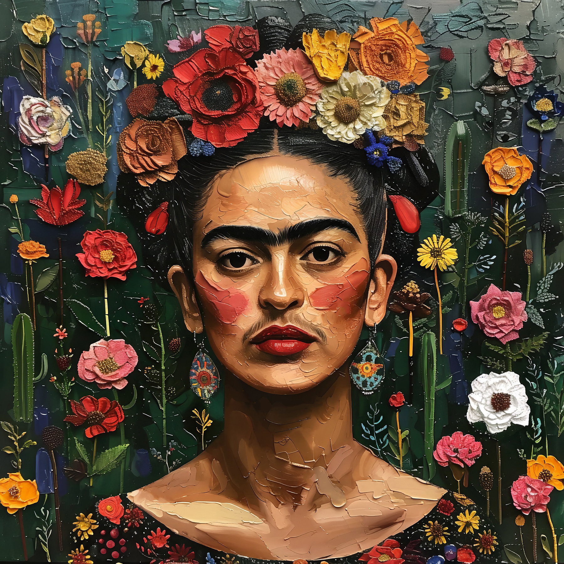 A woman with flowers in her hair