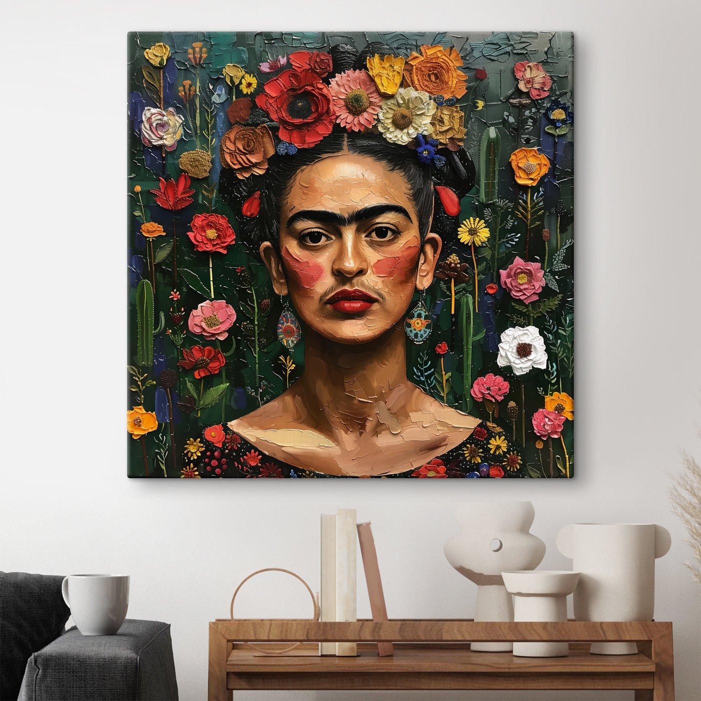A woman with flowers in her hair
