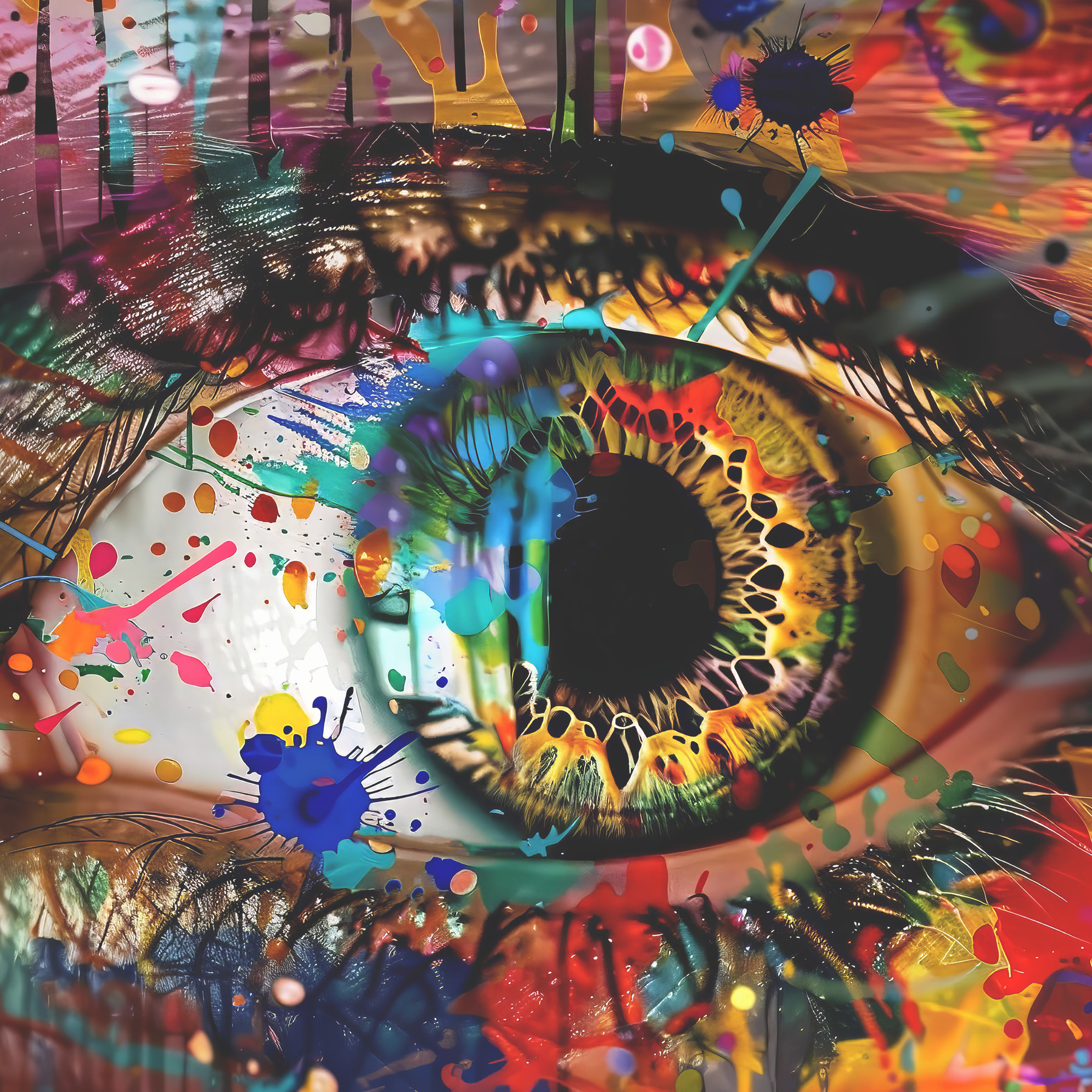 A close up of an eye