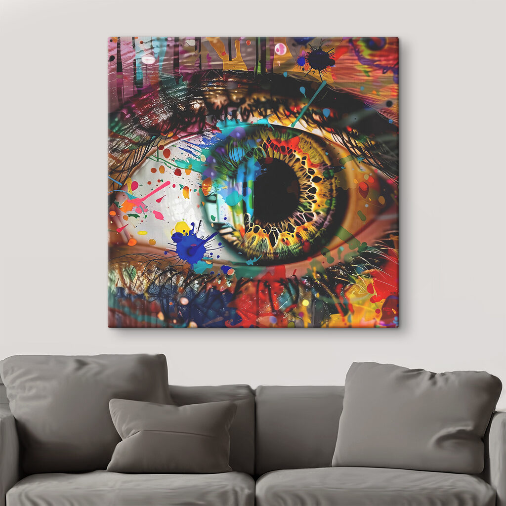 A close up of an eye
