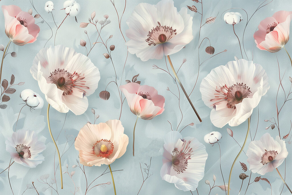 A wallpaper with flowers