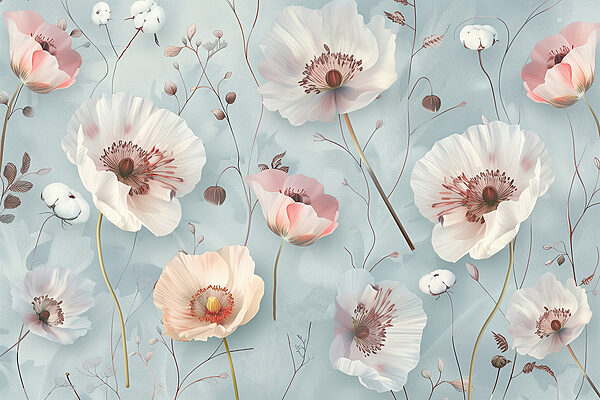 A wallpaper with flowers
