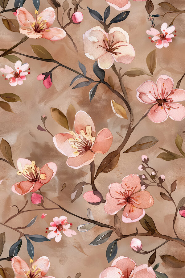 A floral pattern on a fabric