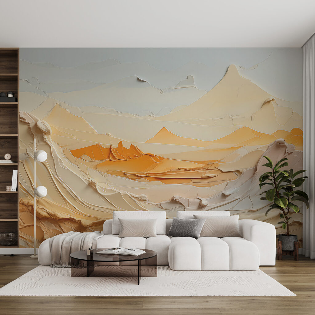 A paper cut out of a desert