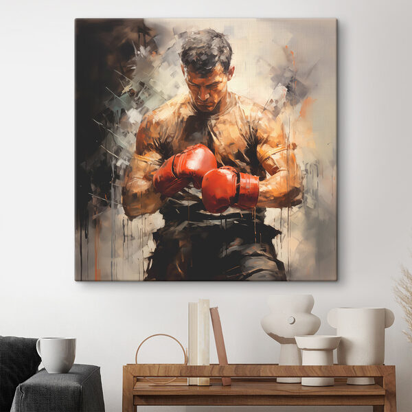 Quadri Un uomo con i guantoni da boxe
