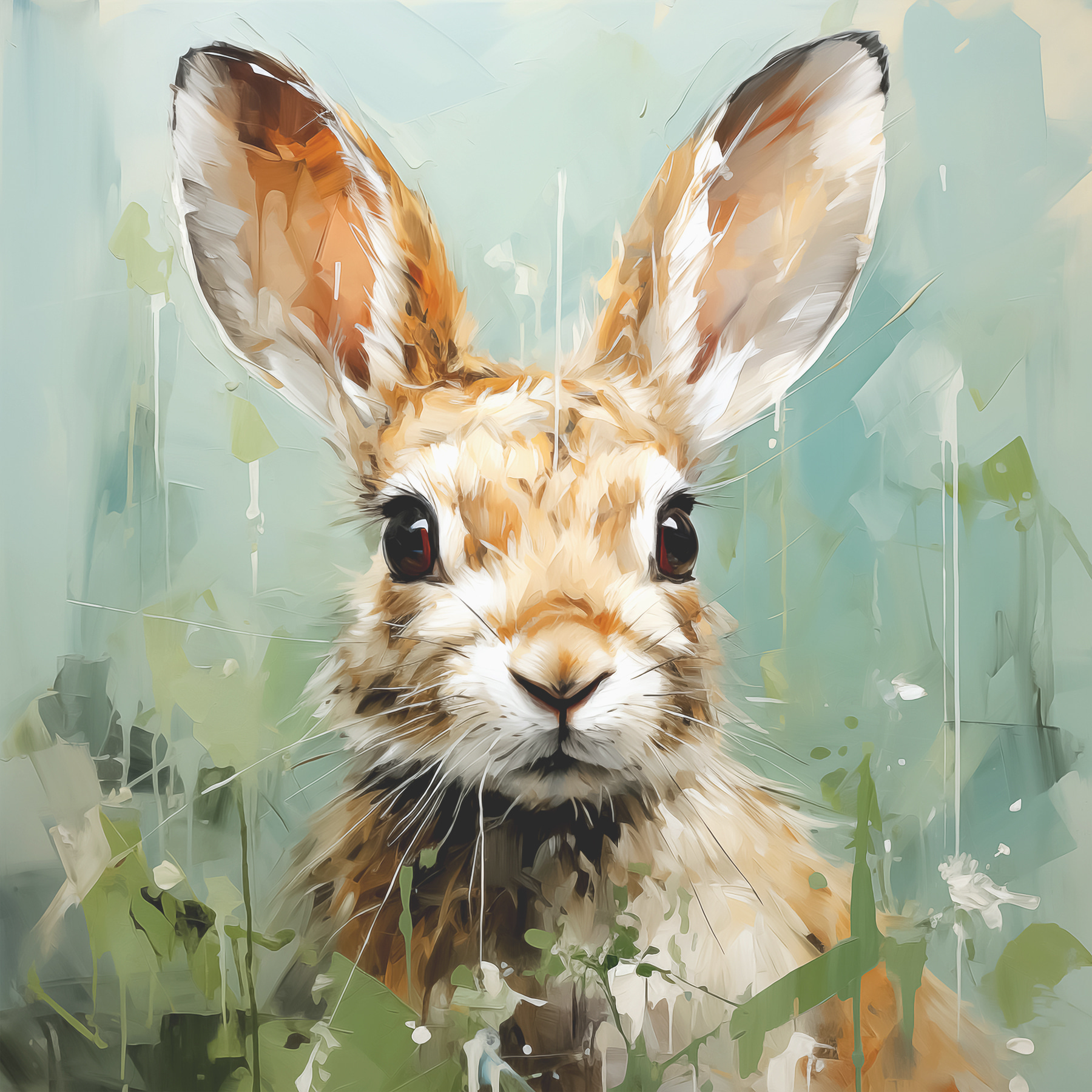 A painting of a rabbit A painting of a rabbit