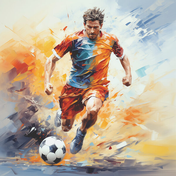 A man running with a football ball