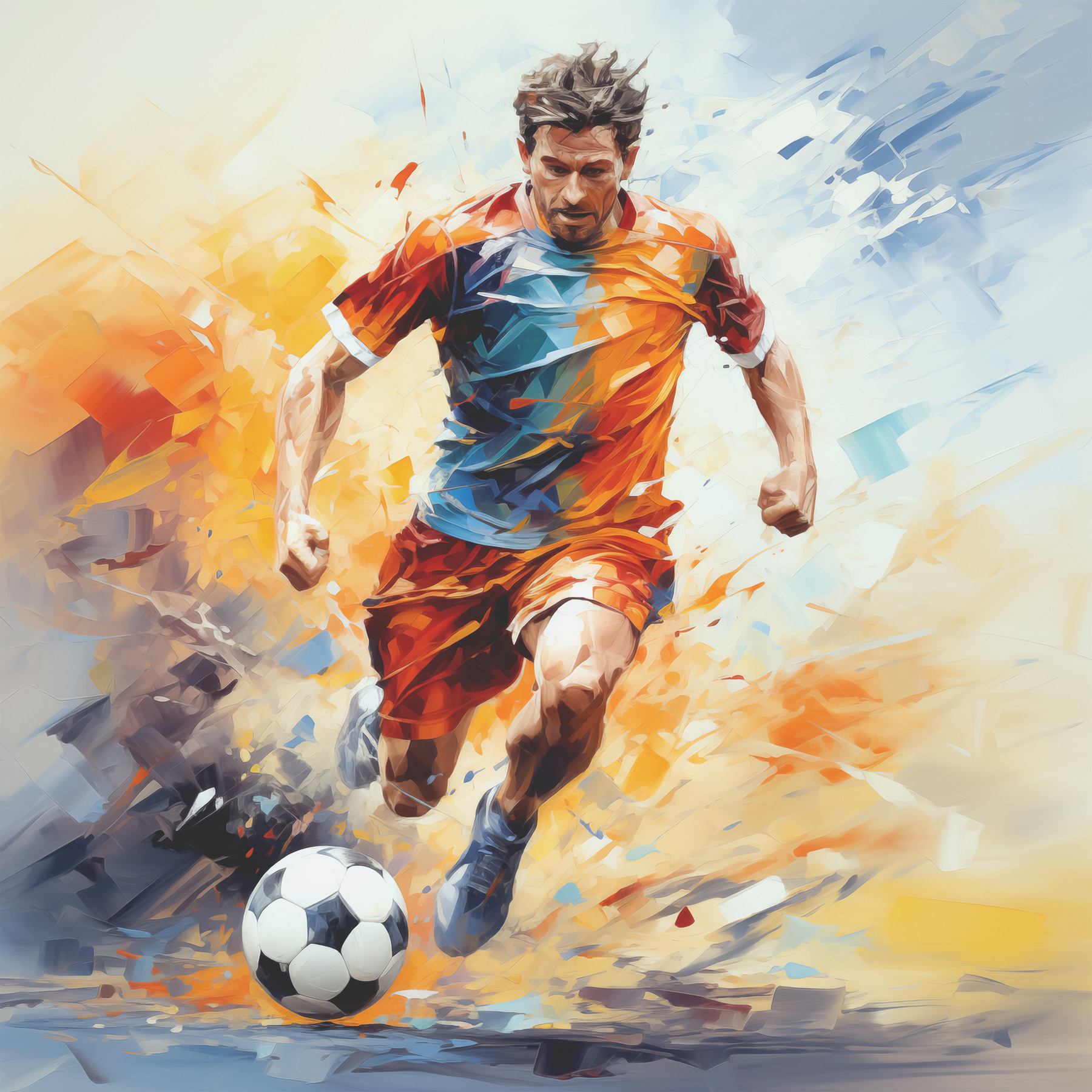 A man running with a football ball