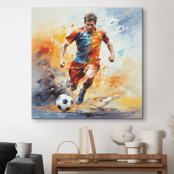 A man running with a football ball
