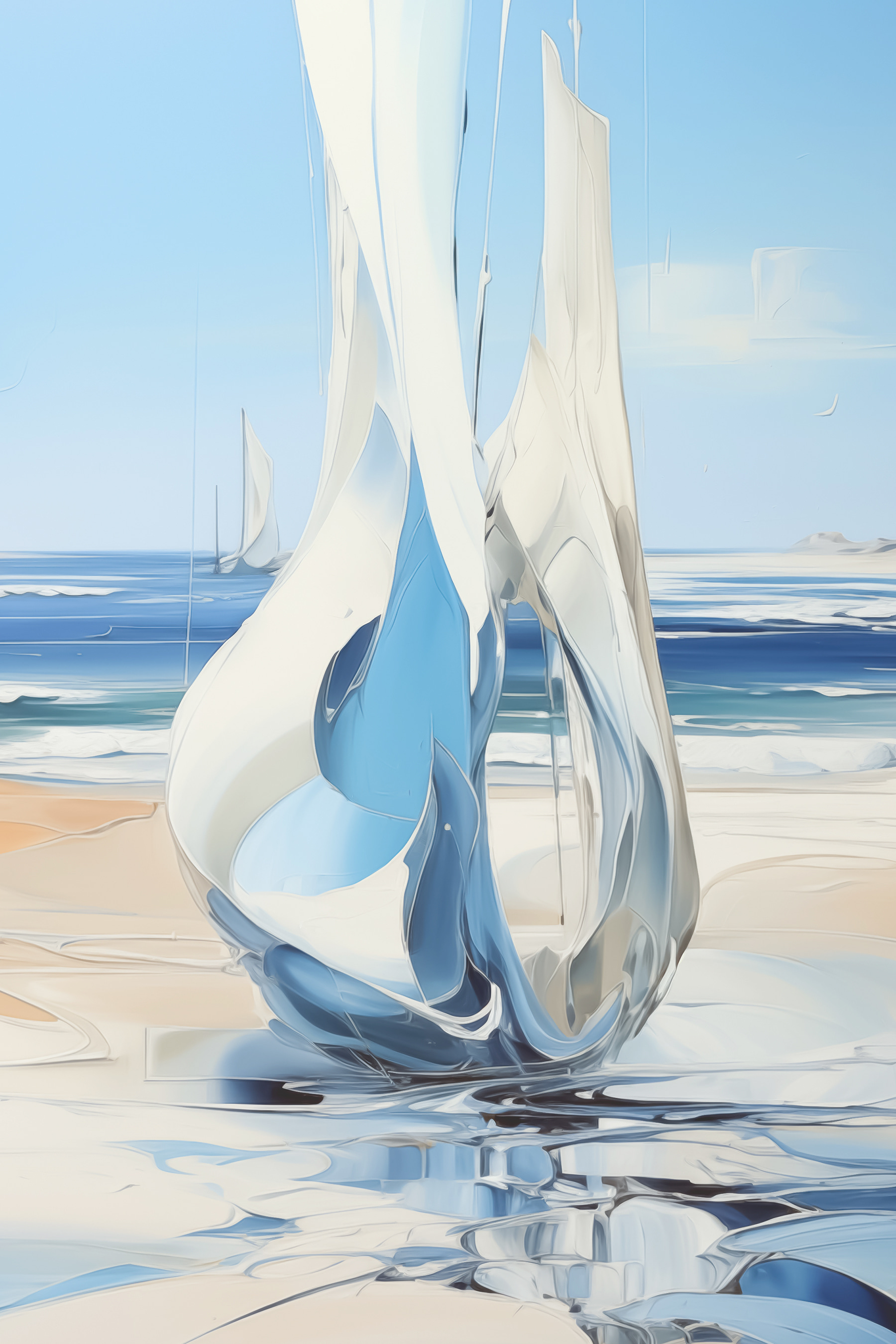 A sailboat on a beach