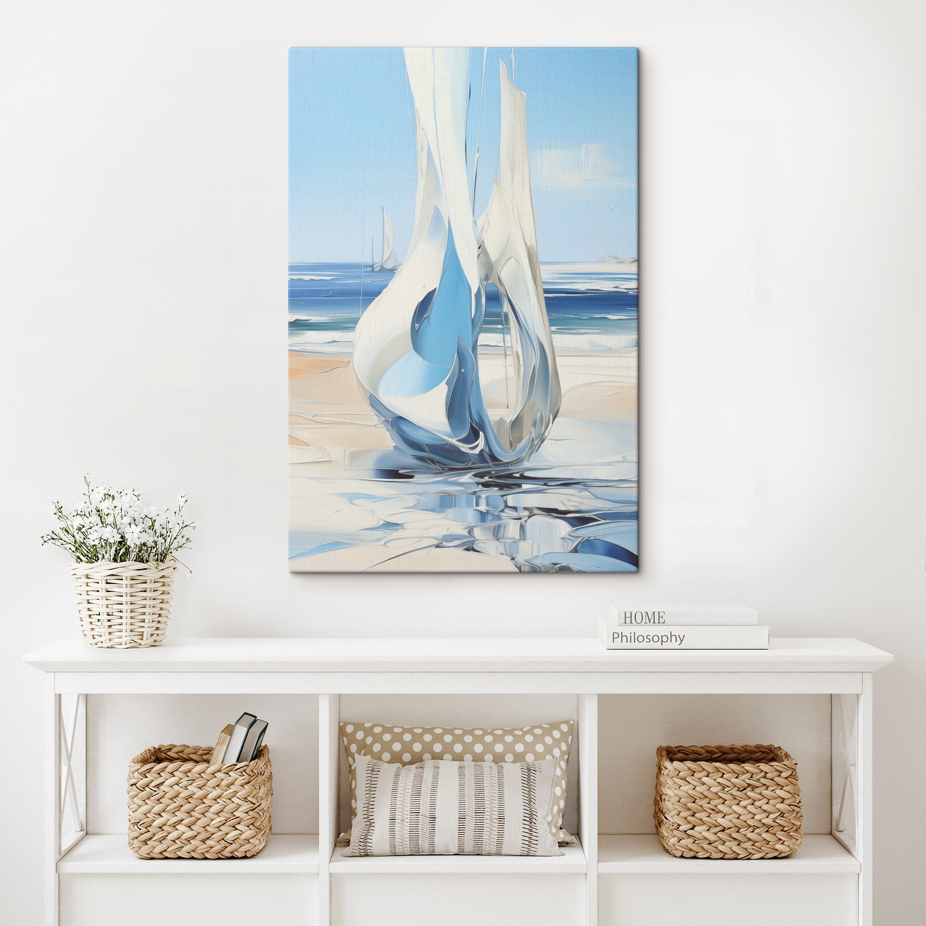 A sailboat on a beach