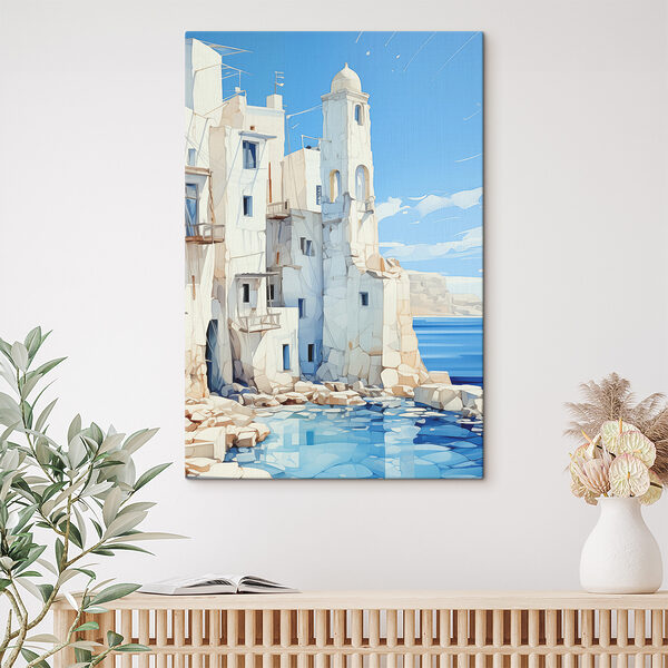 Quadri Un edificio in riva al mare