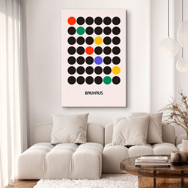 Quadri Un gruppo di cerchi neri con puntini di diversi colori