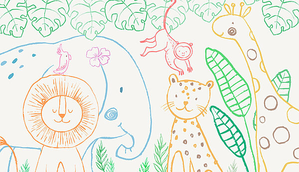 Un disegno di animali e piante Un disegno di animali e piante