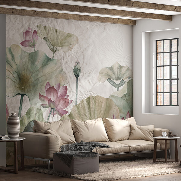 Un dipinto di fiori e foglie Un dipinto di fiori e foglie