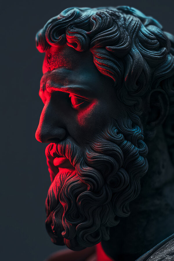 A statue of a bearded man A statue of a bearded man