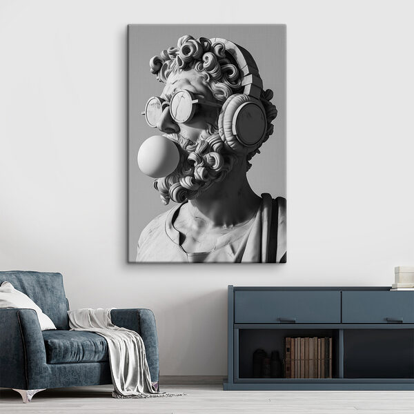 Quadri Una statua di un uomo con le cuffie e una gomma da masticare (COD: s26130) Quadri Quadri Una statua di un uomo con le cuffie e una gomma da masticare (COD: s26130)