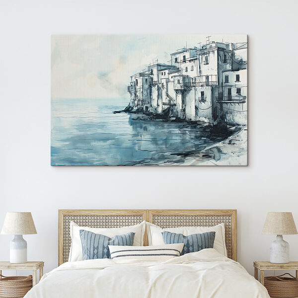 Quadri Un acquerello raffigurante un edificio in riva al mare (COD: s39323) Quadri Quadri Un acquerello raffigurante un edificio in riva al mare (COD: s39323)