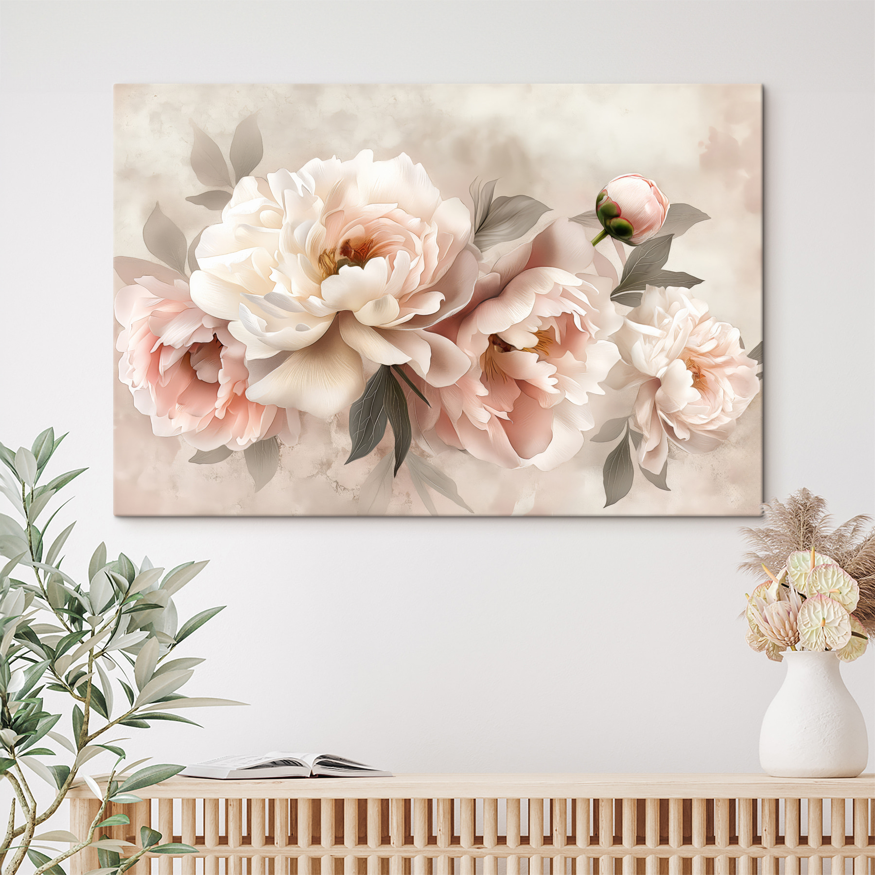 A group of flowers on a white background A group of flowers on a white background