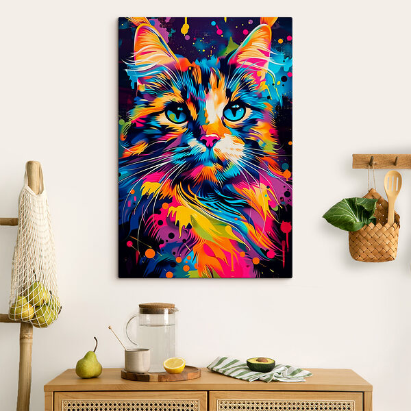 Quadri Un gatto dai colori vivaci con gli occhi blu (COD: s39314) Quadri Quadri Un gatto dai colori vivaci con gli occhi blu (COD: s39314)