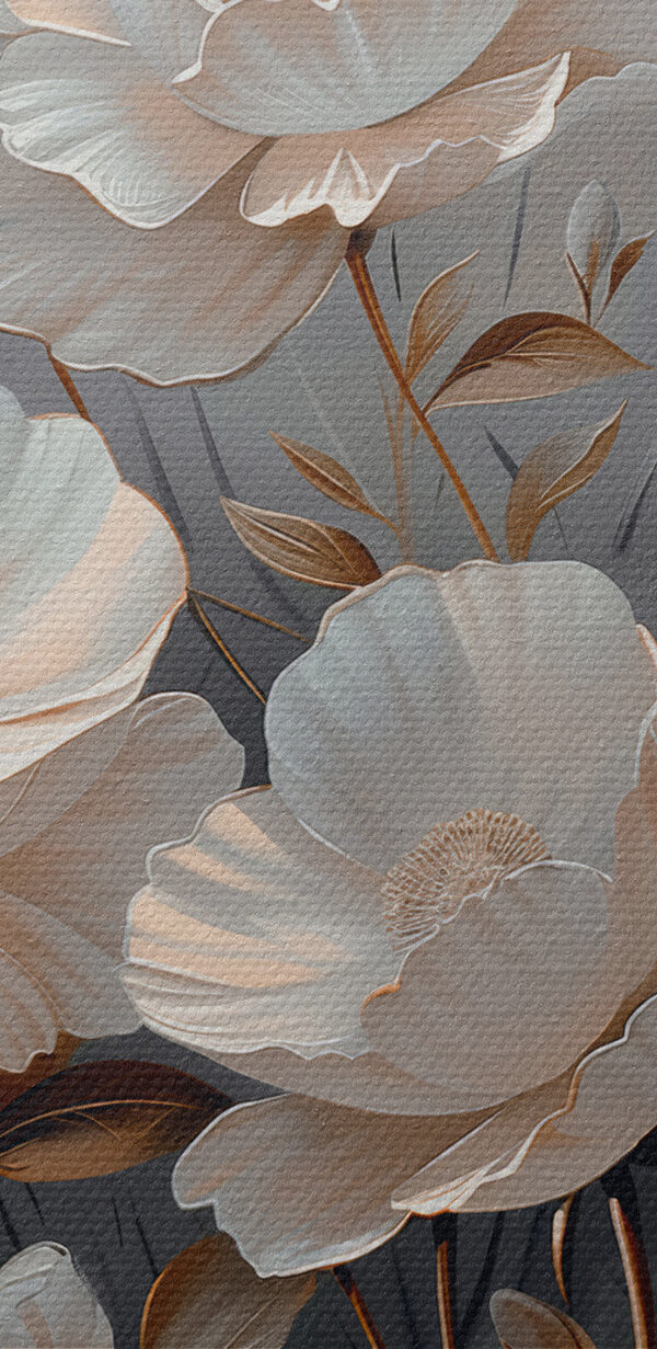 A painting of white flowers