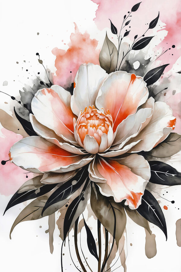 A painting of a flower