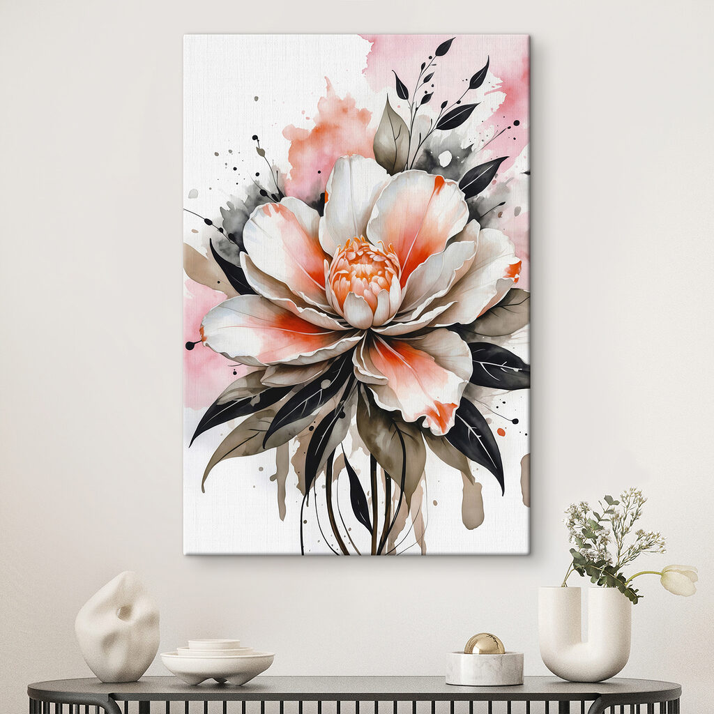 A painting of a flower