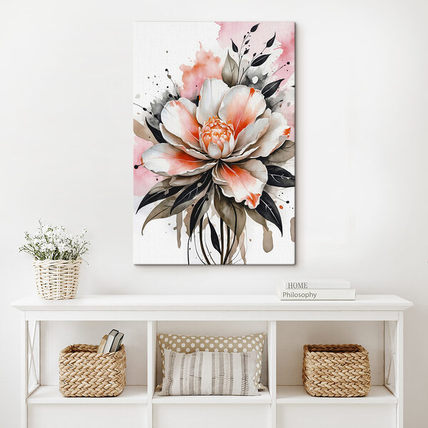 A painting of a flower