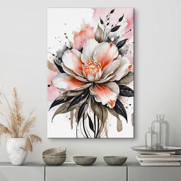 A painting of a flower