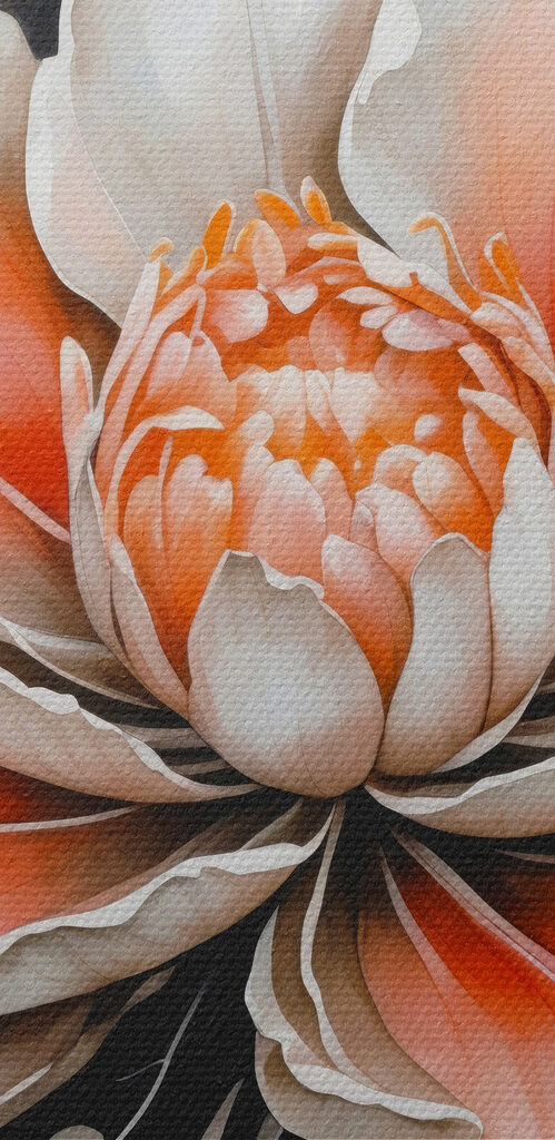 A painting of a flower