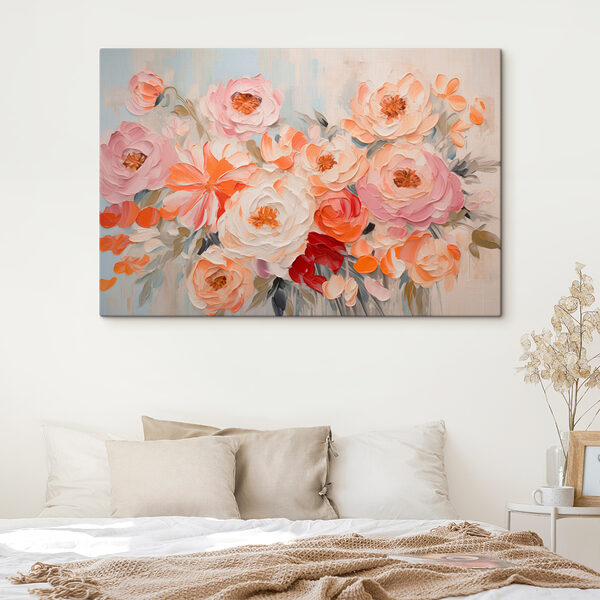 A painting of flowers on a white background