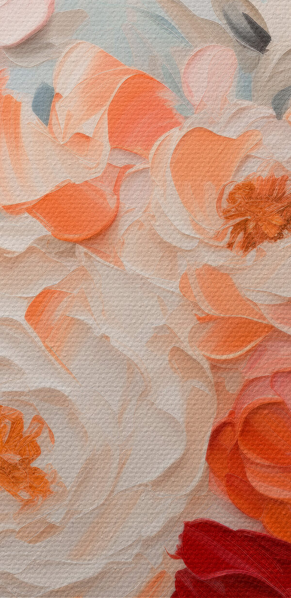 A painting of flowers on a white background