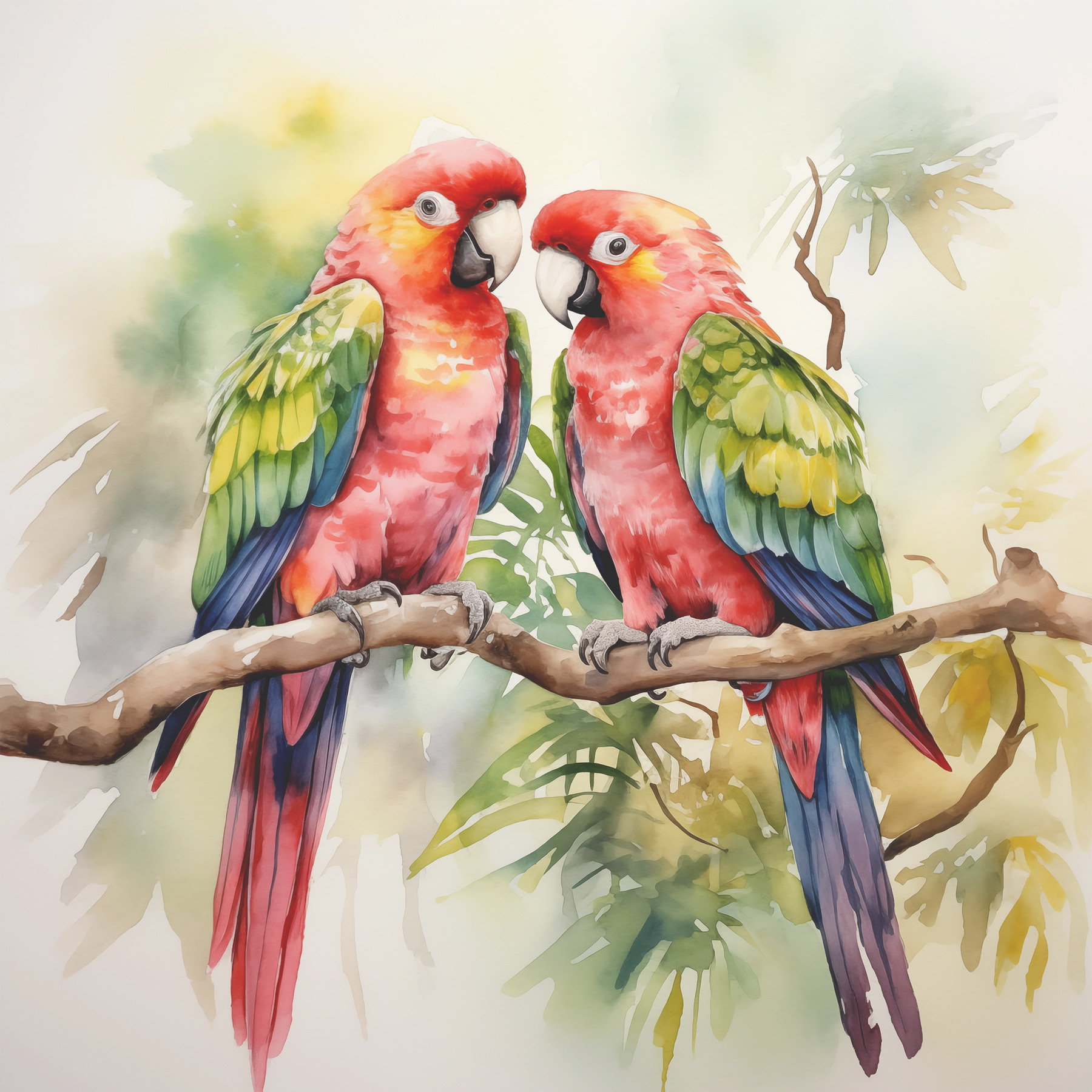 Two birds on a branch Two birds on a branch
