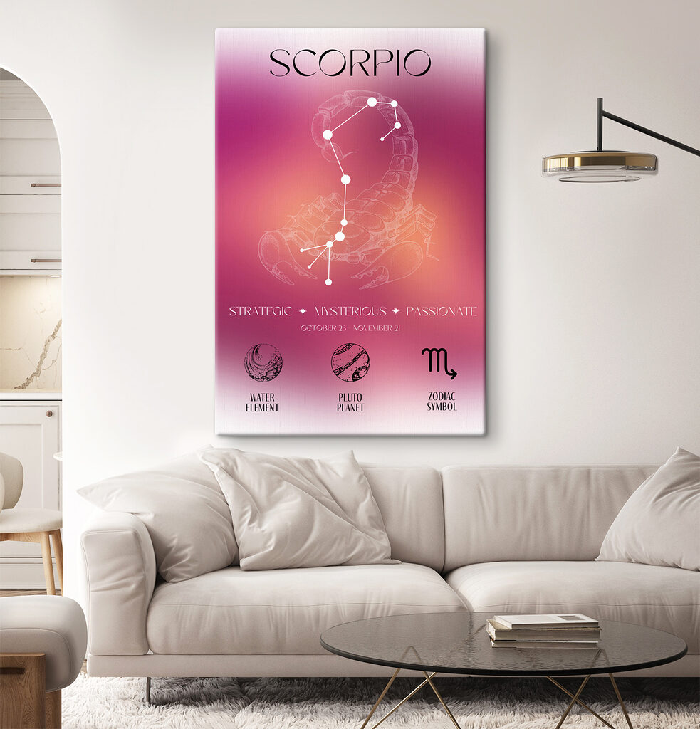 A zodiac sign with a scorpion and stars A zodiac sign with a scorpion and stars