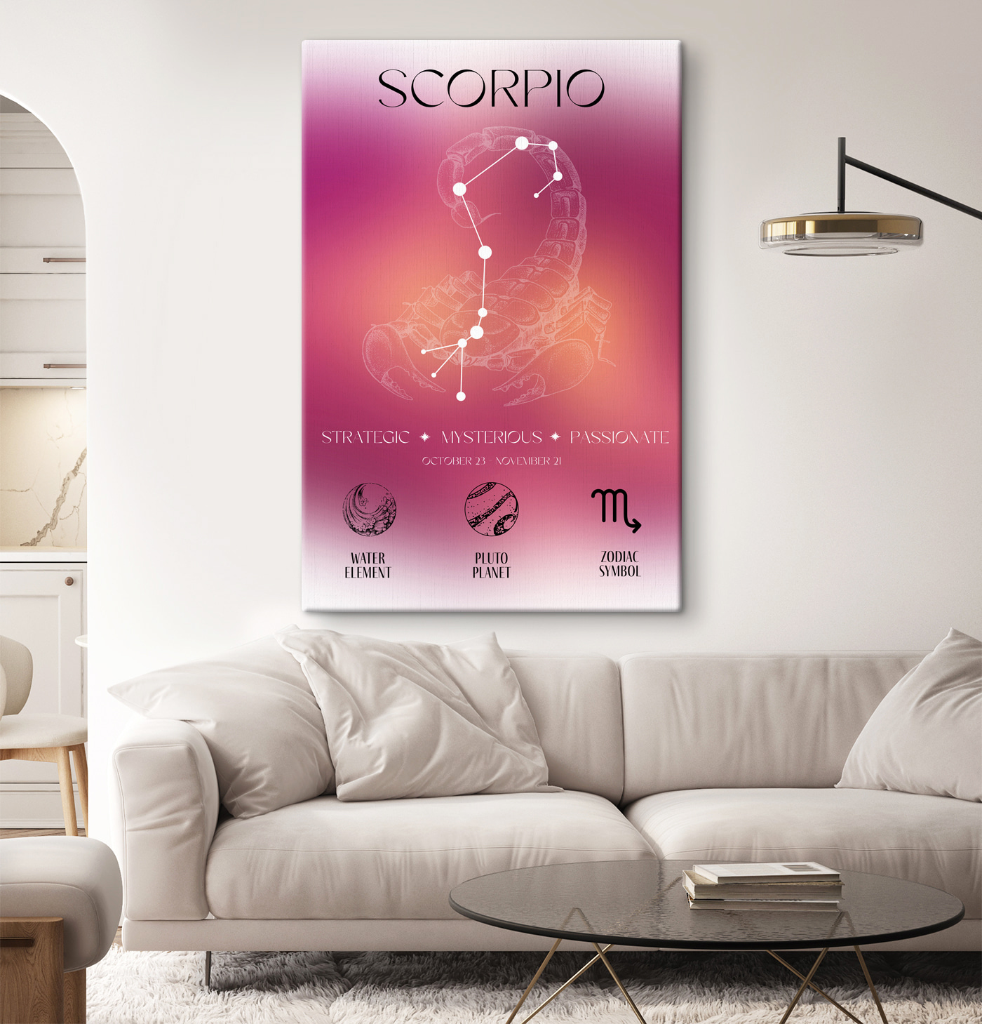 A zodiac sign with a scorpion and stars A zodiac sign with a scorpion and stars