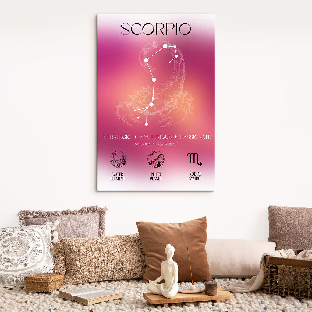 A zodiac sign with a scorpion and stars A zodiac sign with a scorpion and stars