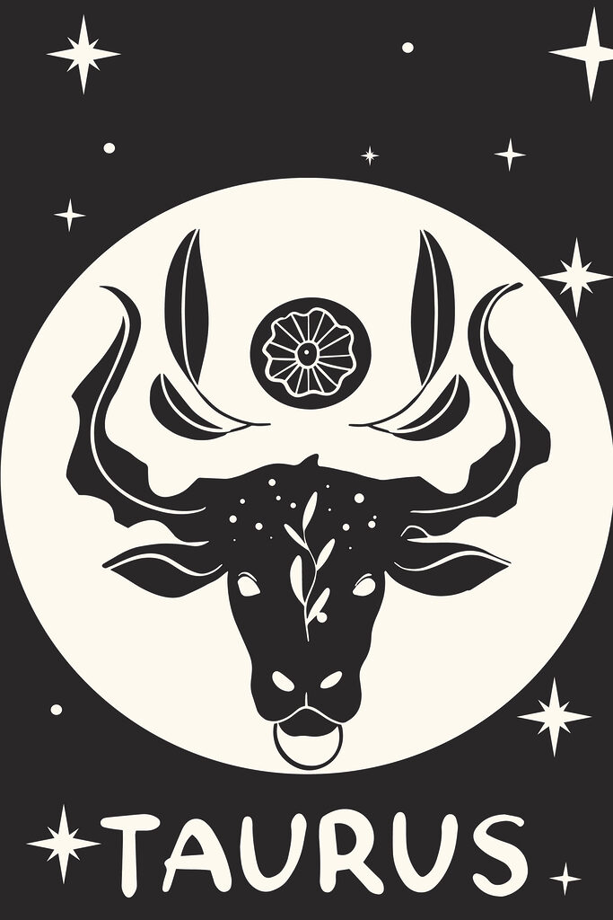 A black and white image of a bull's head A black and white image of a bull's head
