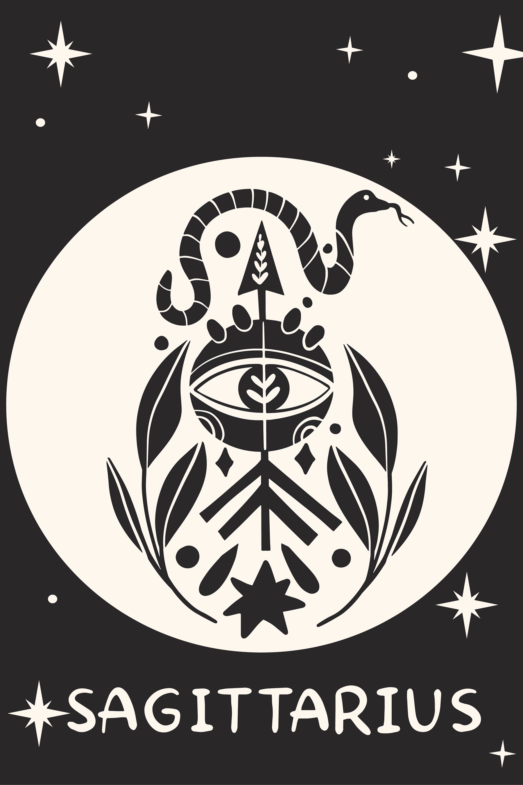 A black and white drawing of a snake and eye A black and white drawing of a snake and eye