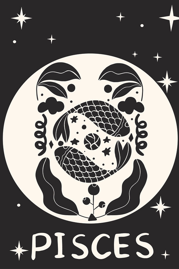 A black and white drawing of a fish A black and white drawing of a fish