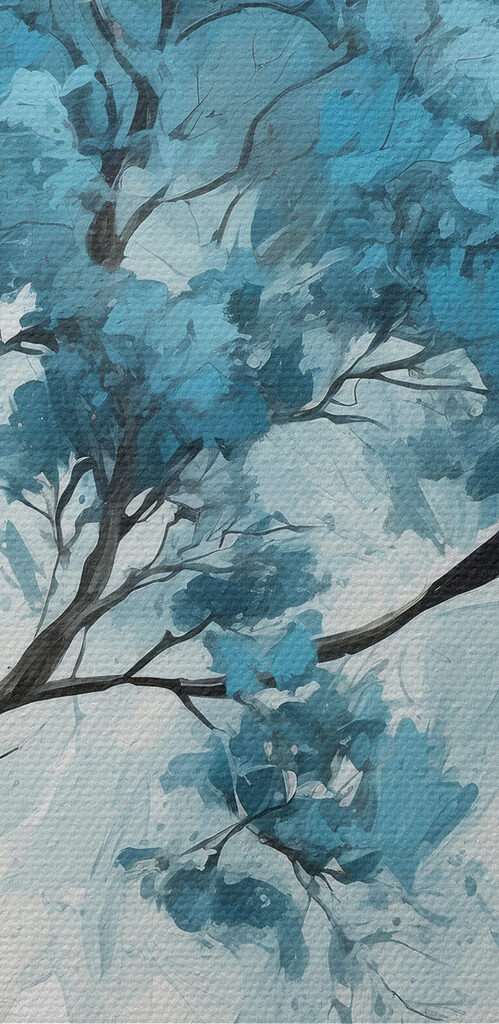A tree with blue leaves A tree with blue leaves