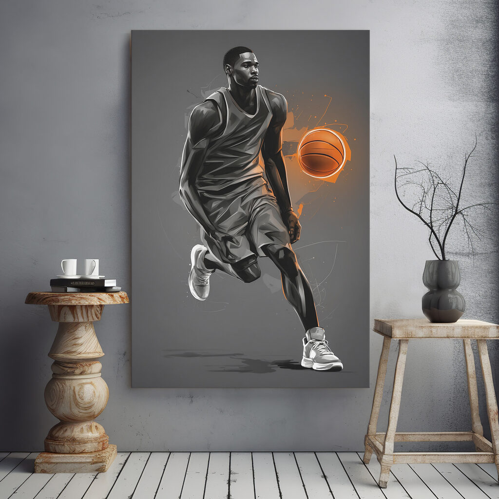 A basketball player with a ball A basketball player with a ball