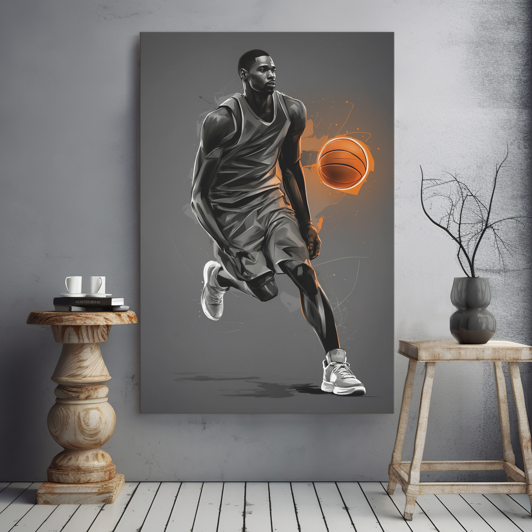 A basketball player with a ball A basketball player with a ball