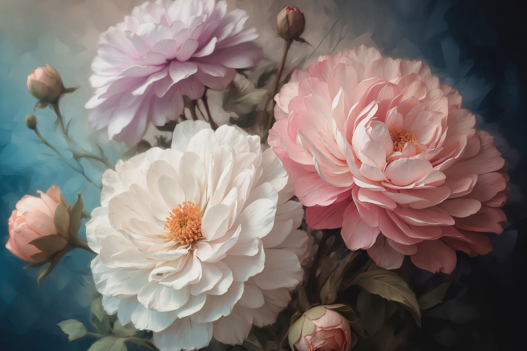 A group of flowers in a bouquet