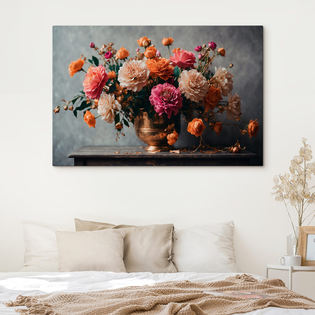 A vase of flowers on a table