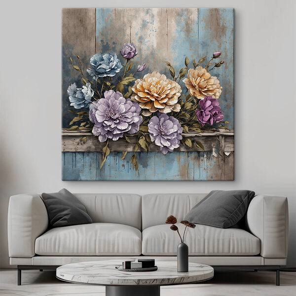 Quadri Un dipinto di fiori su una mensola di legno (COD: s39169) Quadri Quadri Un dipinto di fiori su una mensola di legno (COD: s39169)