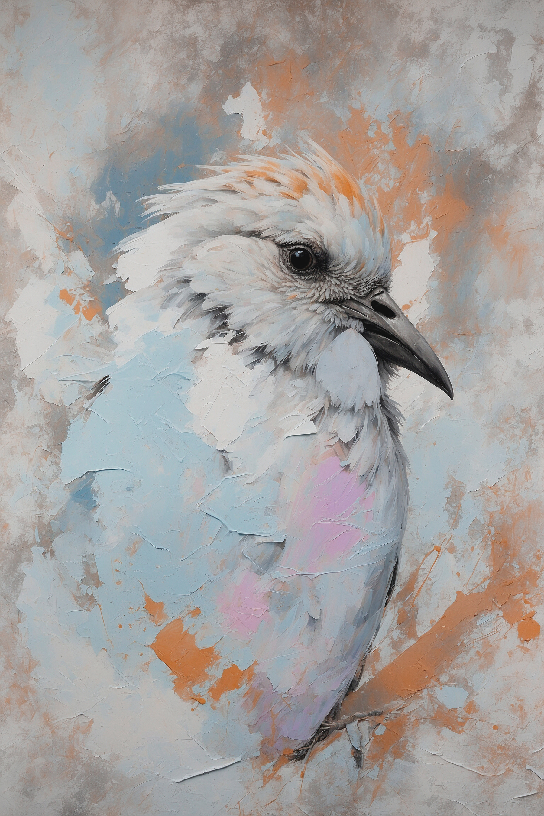 A painting of a bird