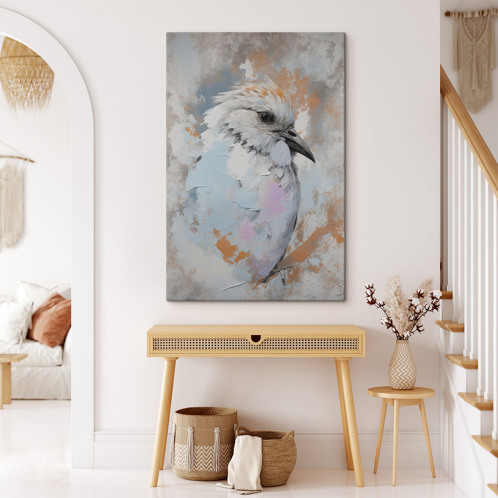 A painting of a bird