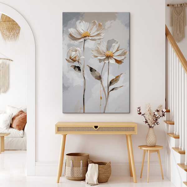 Quadri Un mazzo di fiori bianchi con foglie (COD: s39174) Quadri Quadri Un mazzo di fiori bianchi con foglie (COD: s39174)